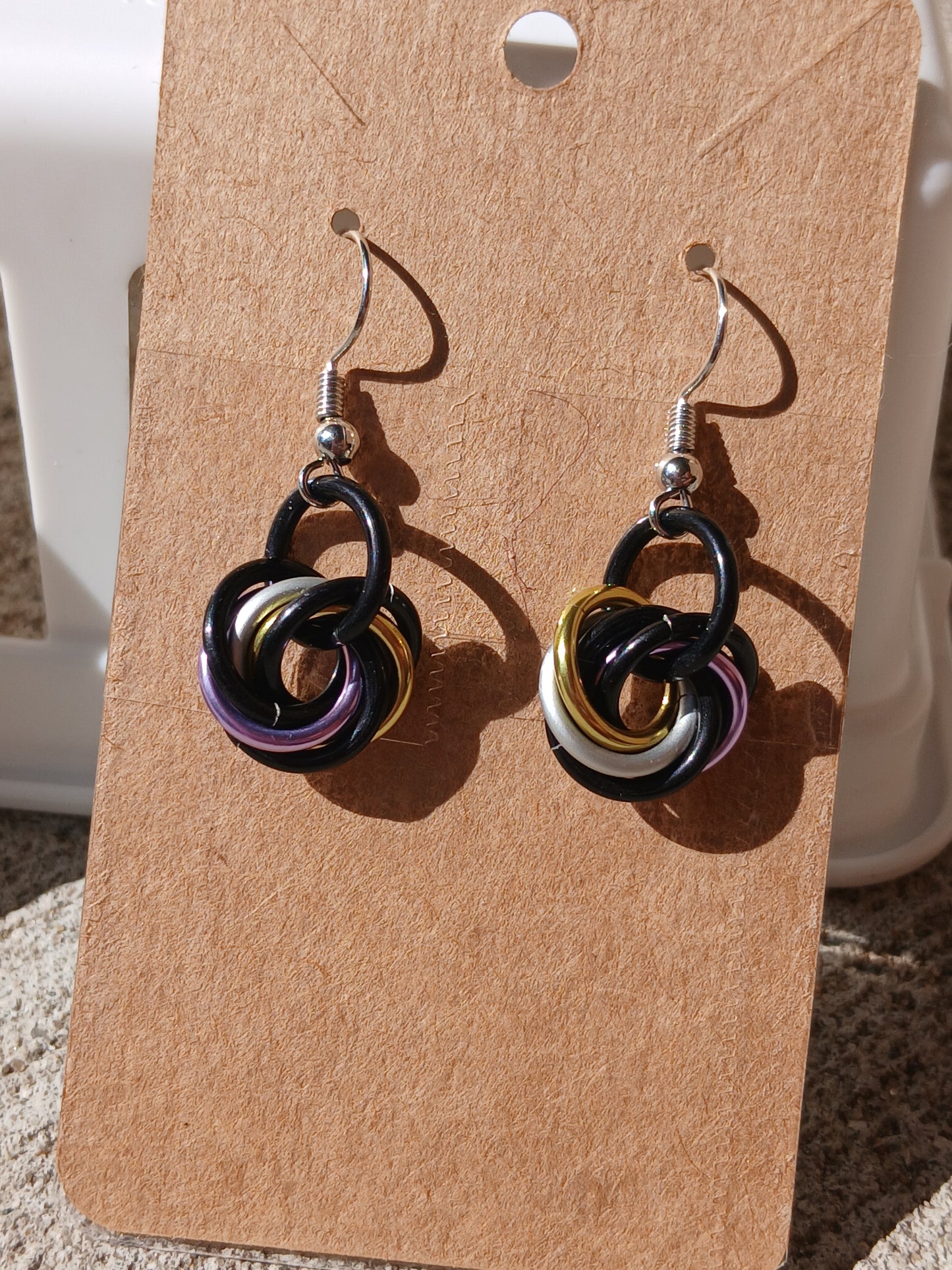 Goth Nonbinary Pride Mobius Earrings