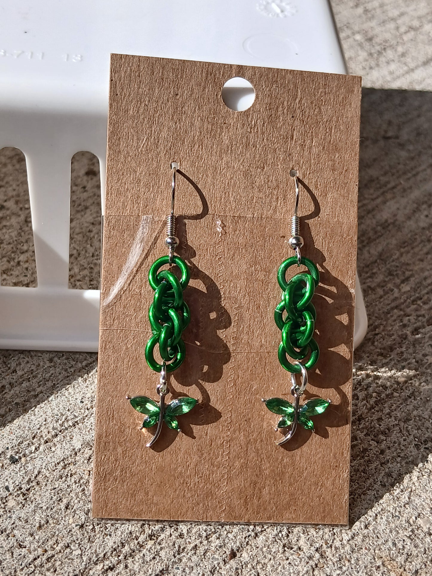 Green Dragonfly Earrings
