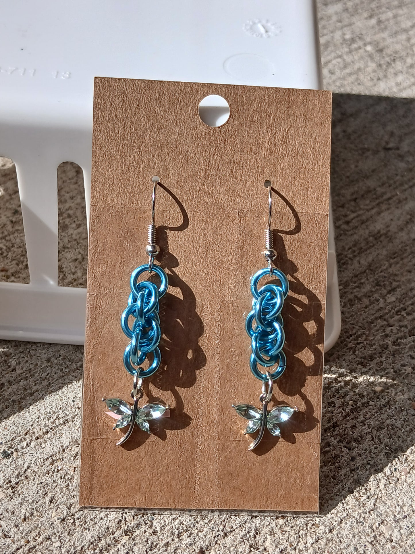 Light Blue Dragonfly Earrings
