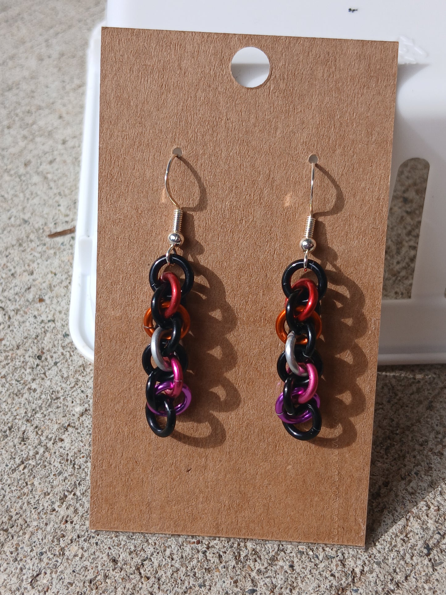 Goth Lesbian Pride Twist Earrings