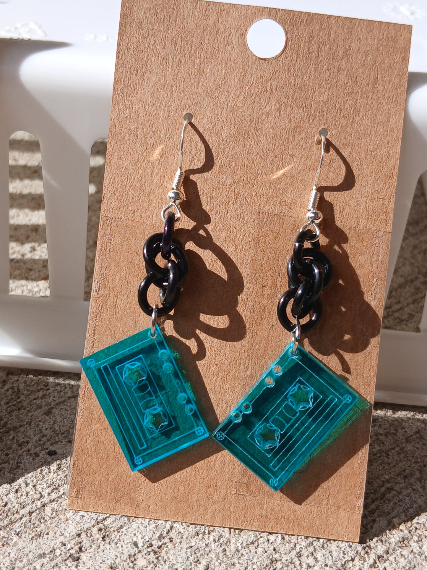 Retro Neon Cassette Tape Earrings