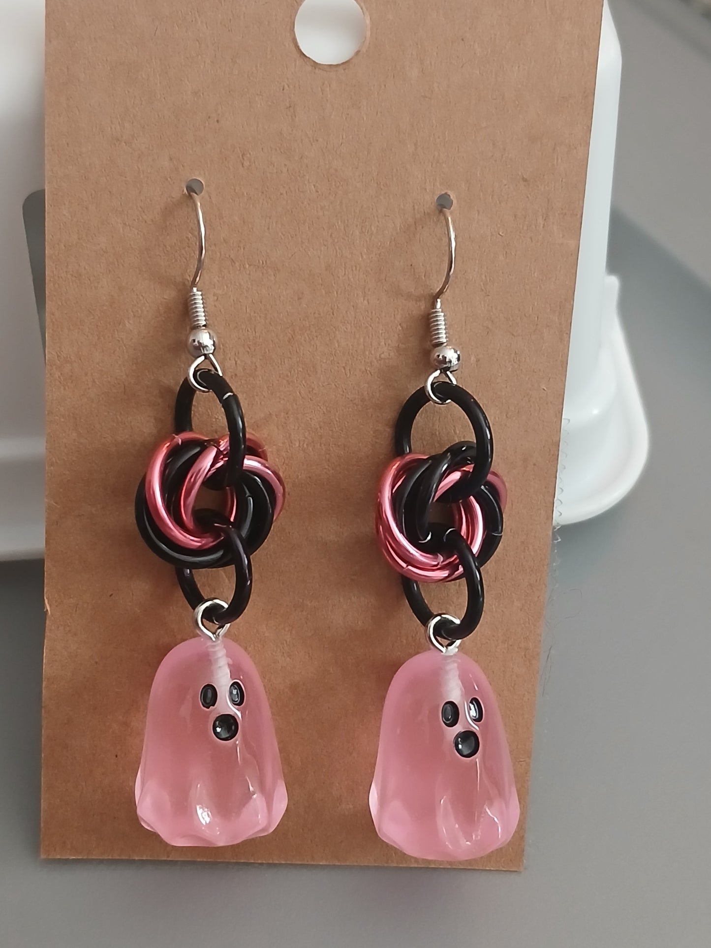 Hot Pink Ghost w/Black and Pink Swirl