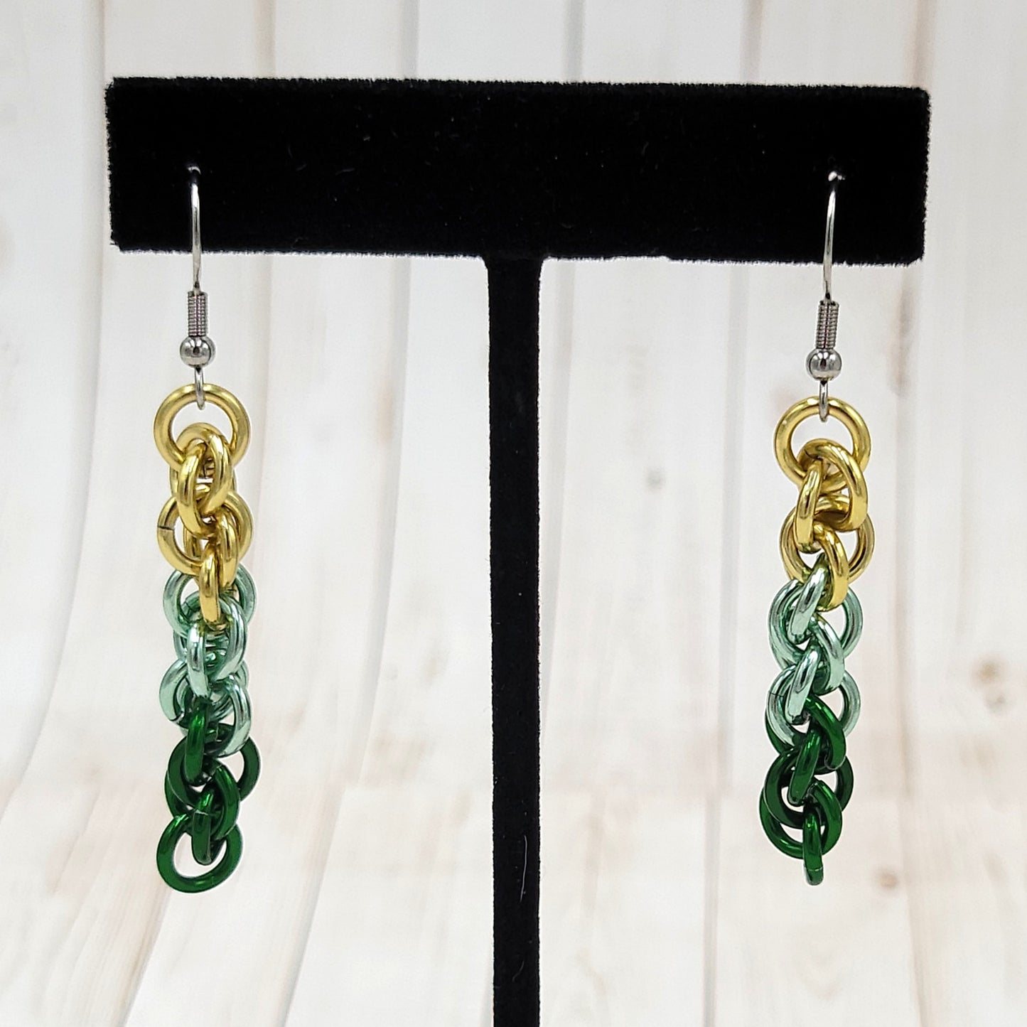 Green Gradient Twist Earrings