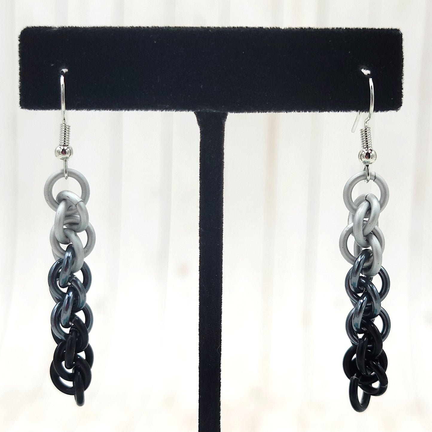 Greyscale Gradient Twist Earrings