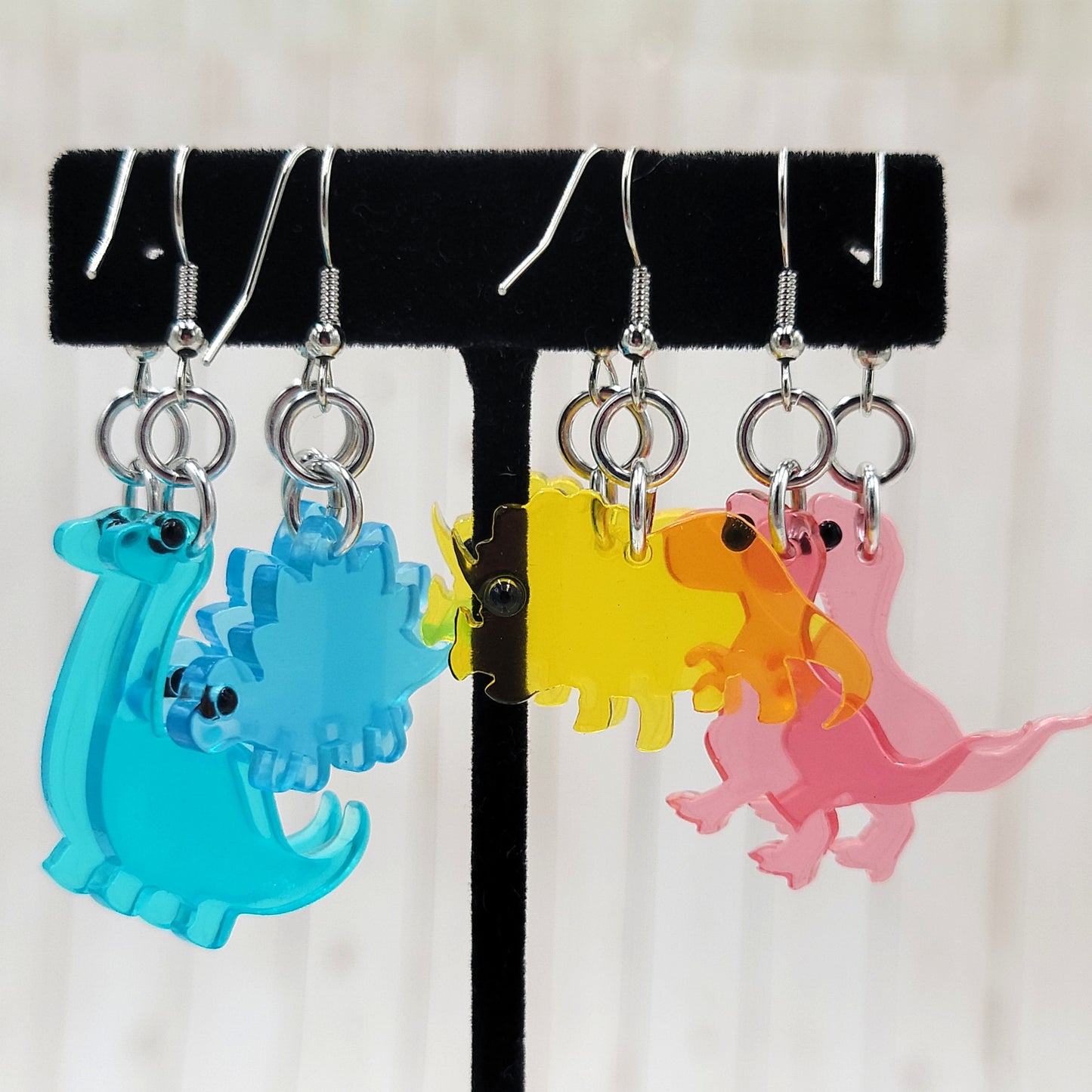 Transparent Dino Earrings