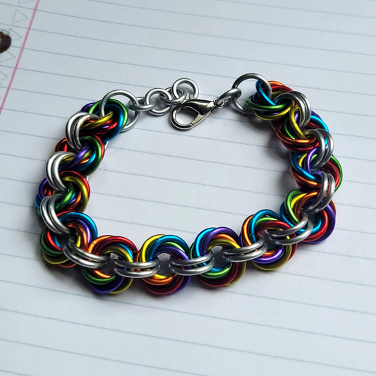 Rainbow with White Mobius Bracelet