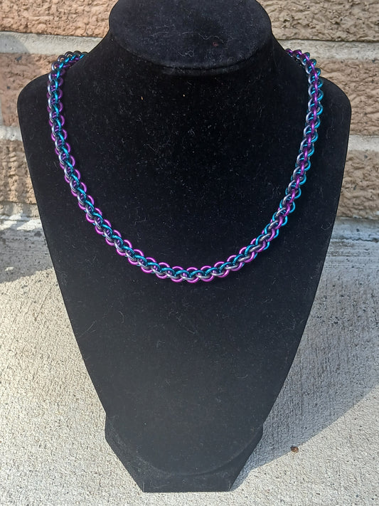 Violet, Gunmetal and Teal Chain