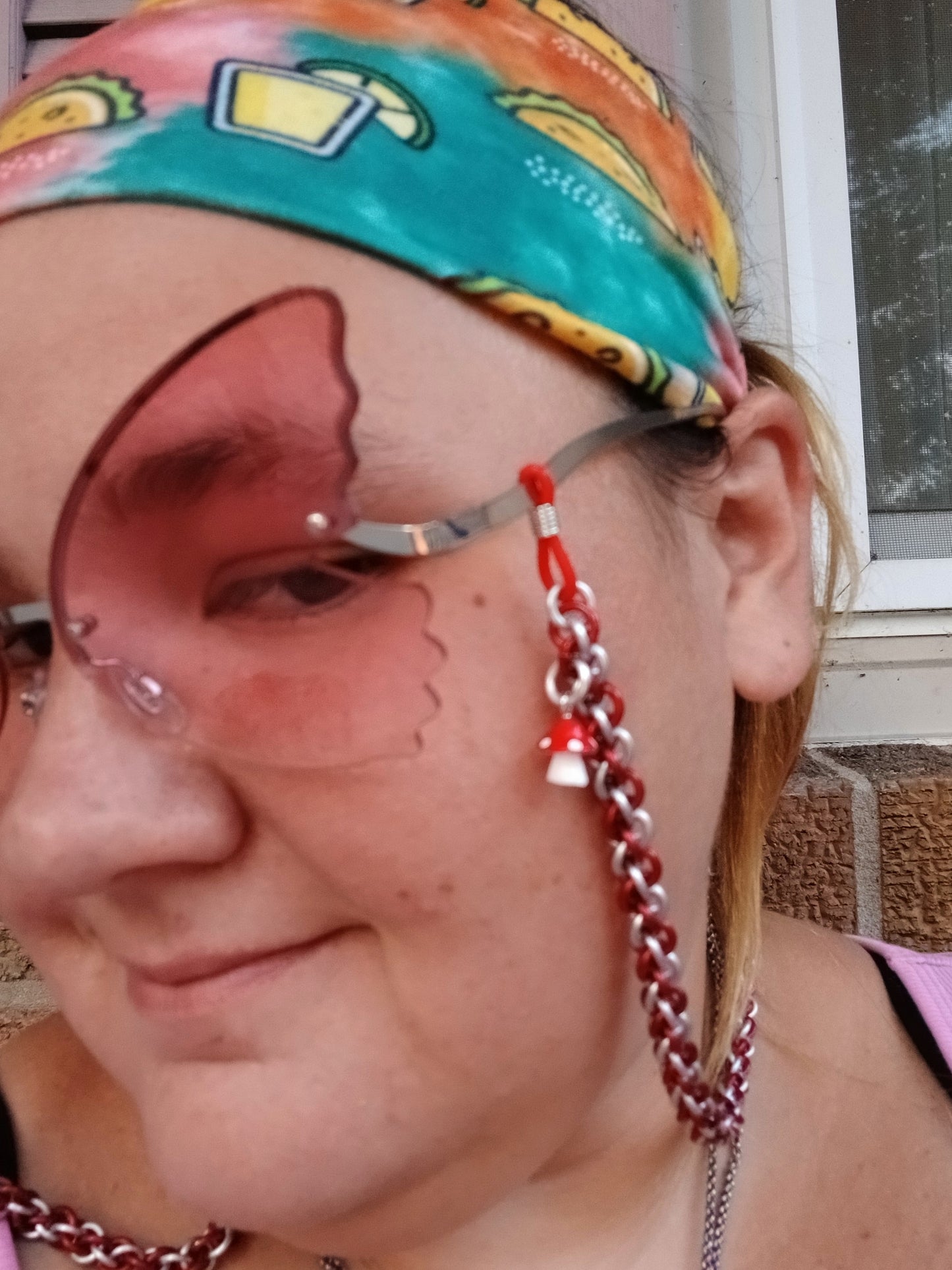 Red Mushrooms Eyeglass Chain