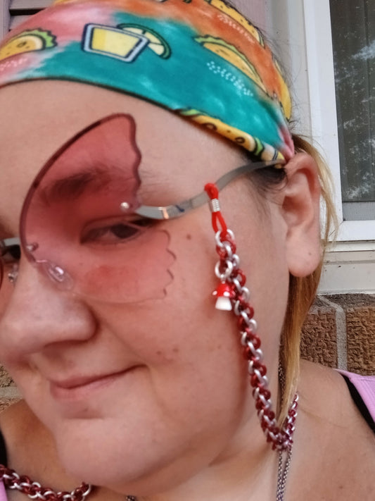 Red Mushrooms Eyeglass Chain