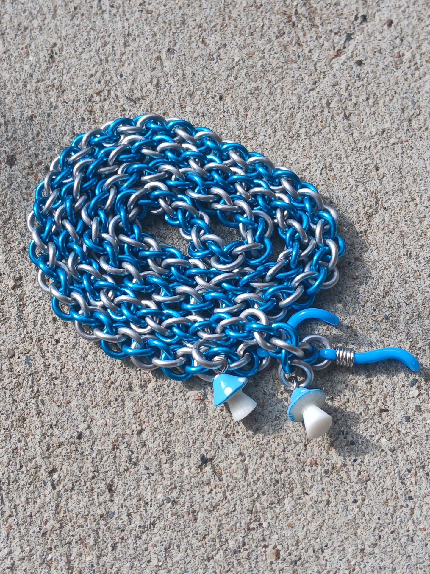 Sky Blue Mushrooms Eyeglass Chain