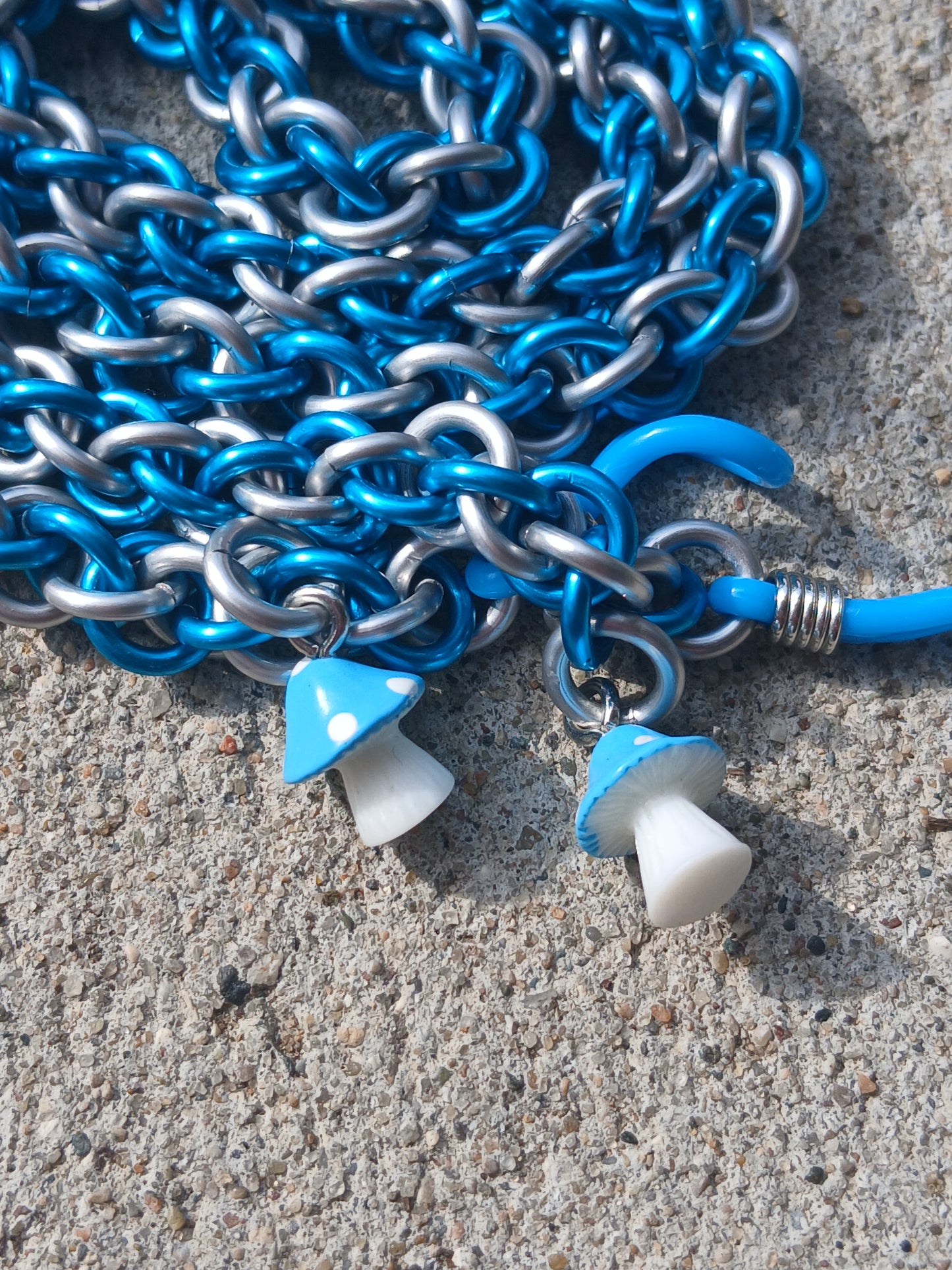 Sky Blue Mushrooms Eyeglass Chain
