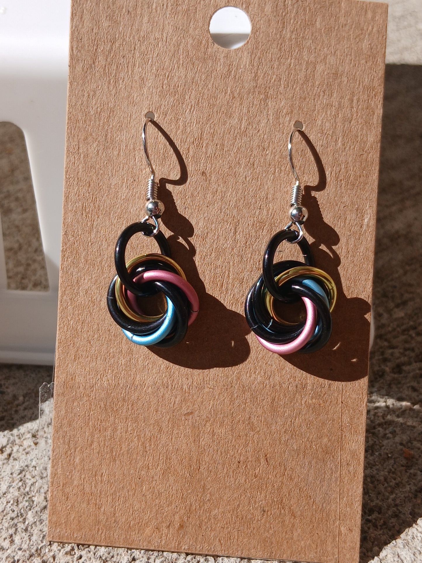 Goth Pansexual Pride Mobius Earrings