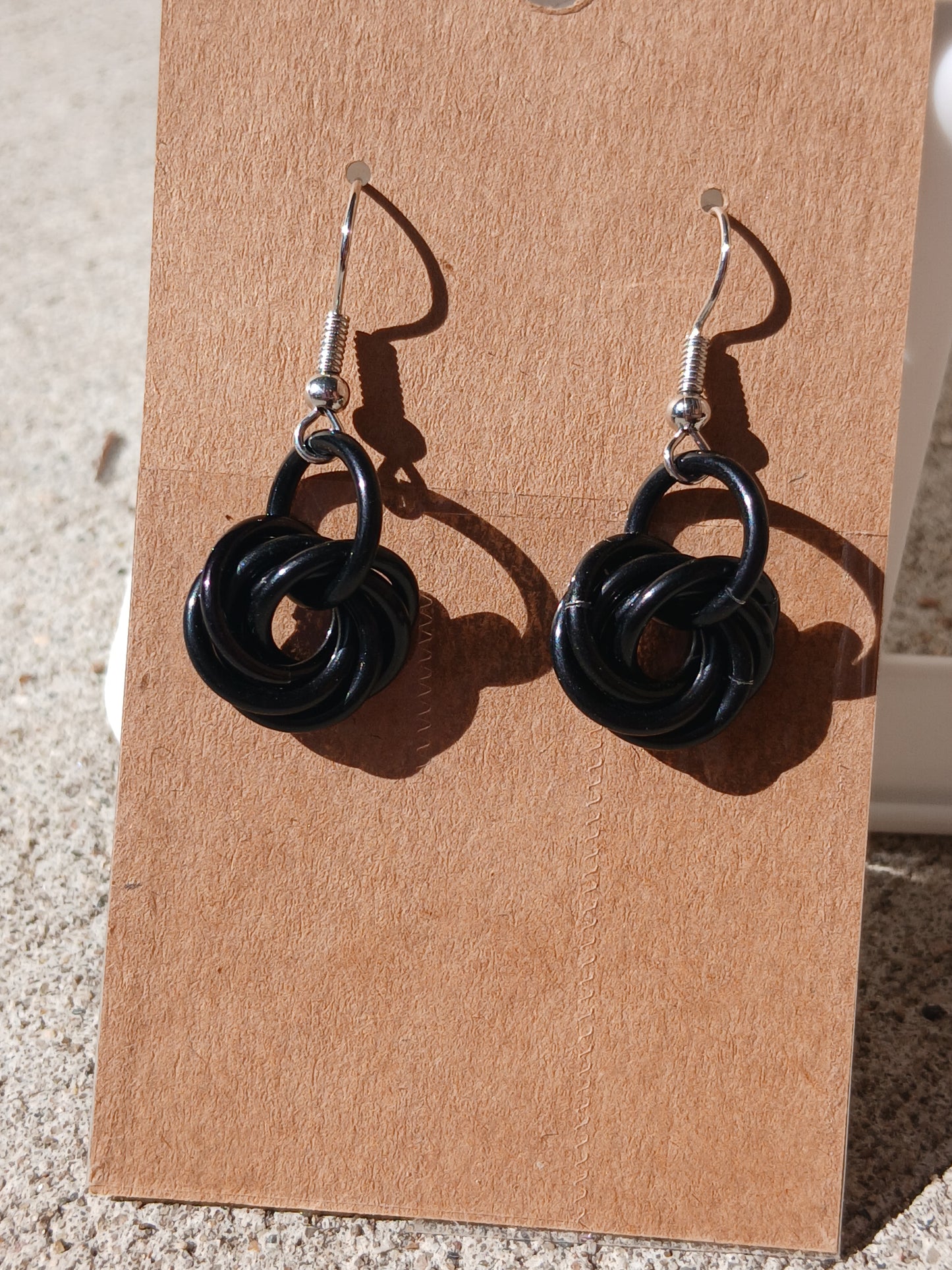 Solid Black Mobius Earrings