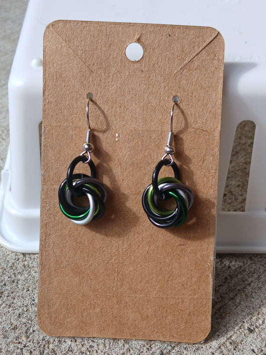 Aromantic Pride Mobius Earrings