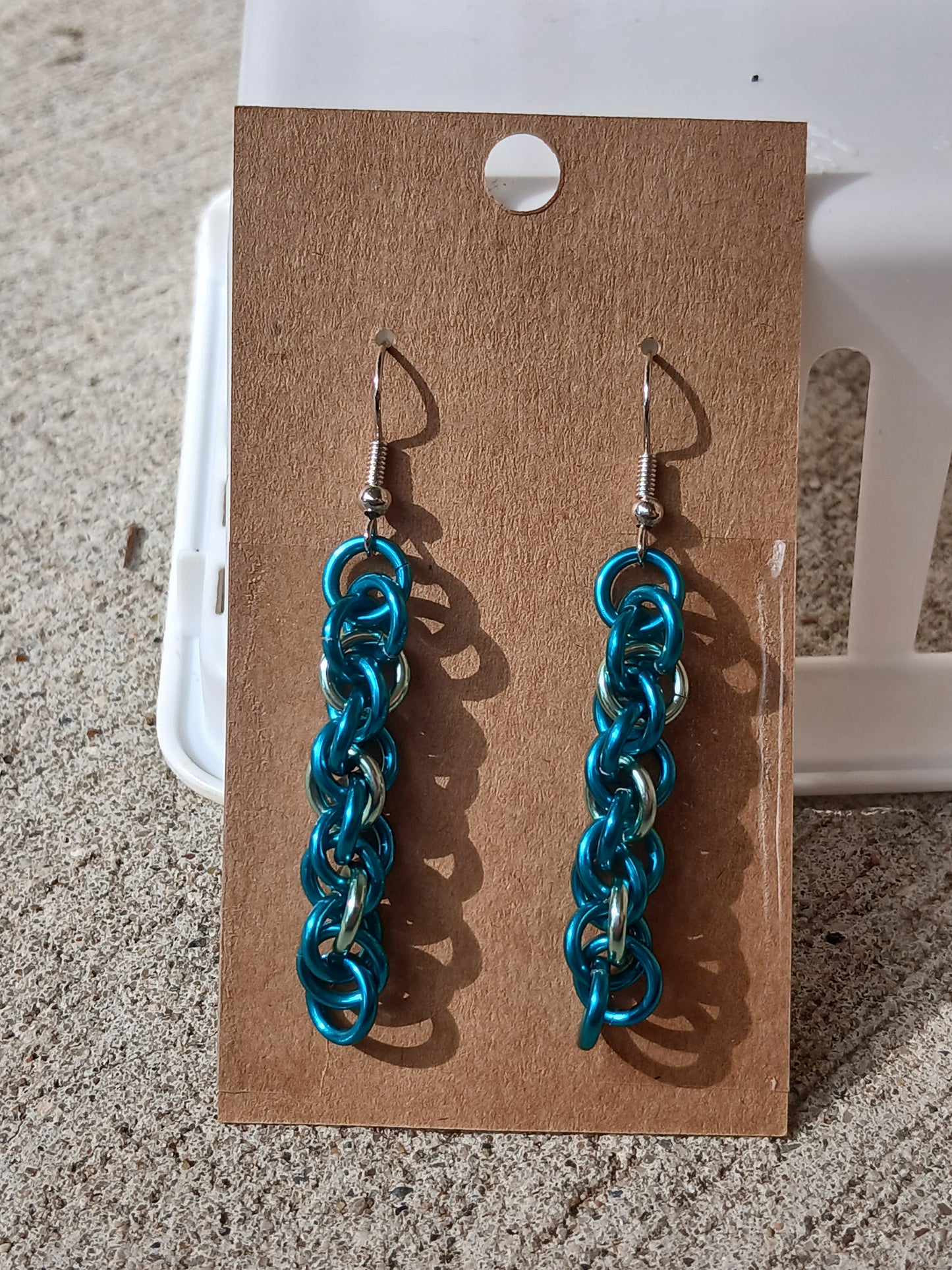 Teal and Seafoam Twist Earrings