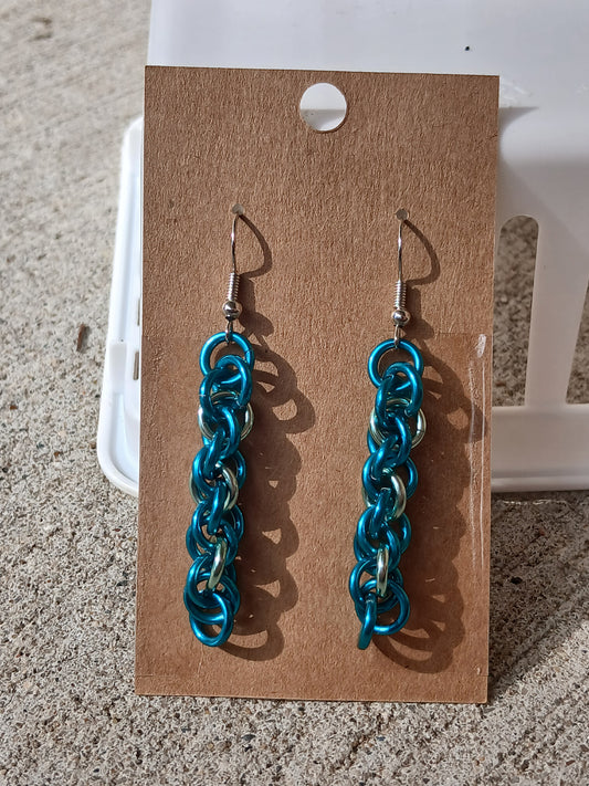 Teal and Seafoam Twist Earrings