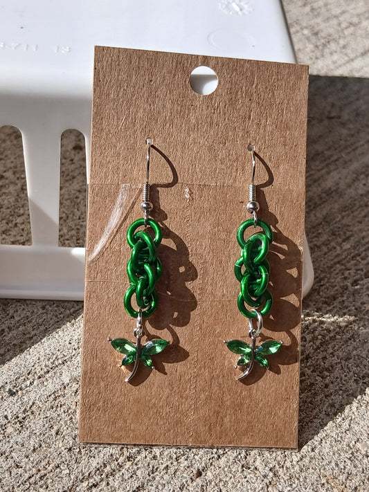 Green Dragonfly Earrings