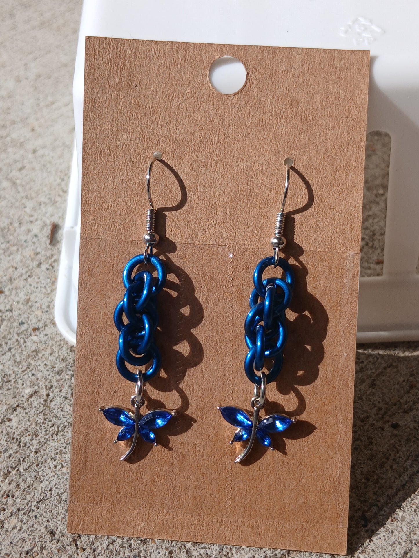 Dark Blue Dragonfly Earrings