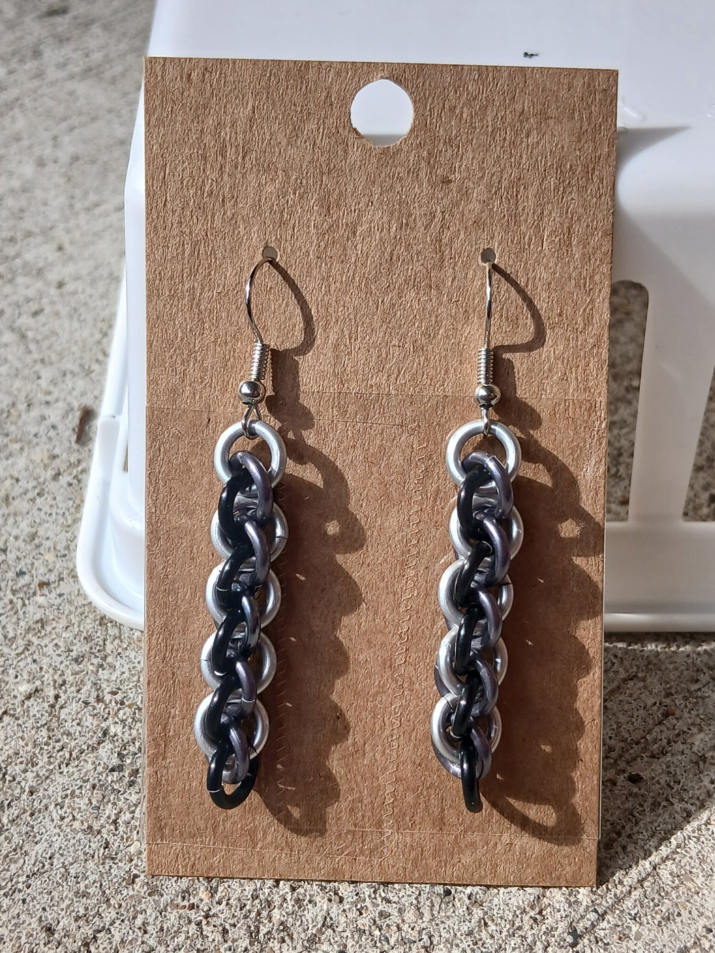 Shades of Grey Stripe Earrings