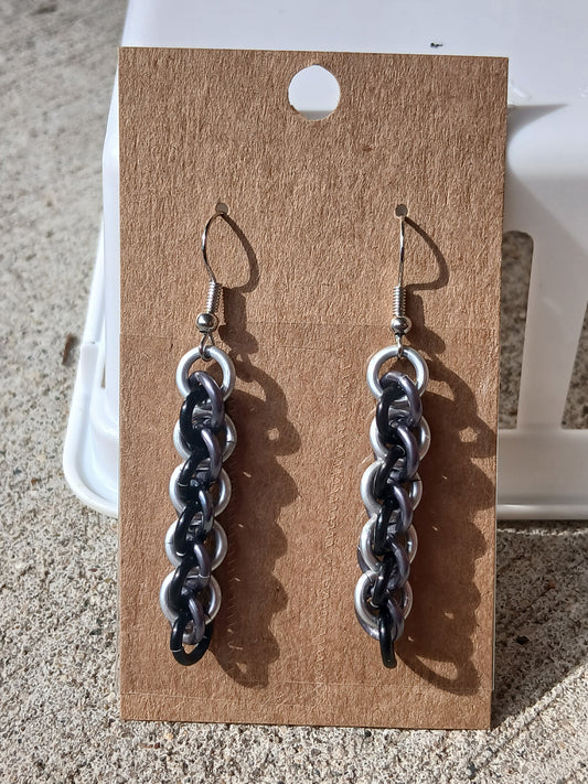 Shades of Grey Stripe Earrings