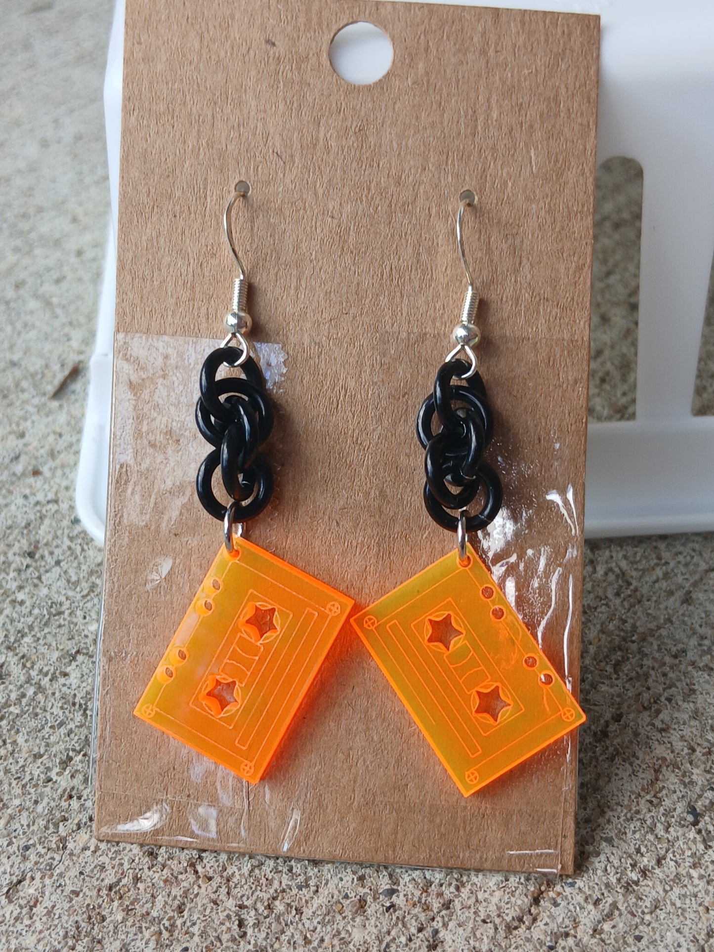 Retro Neon Cassette Tape Earrings