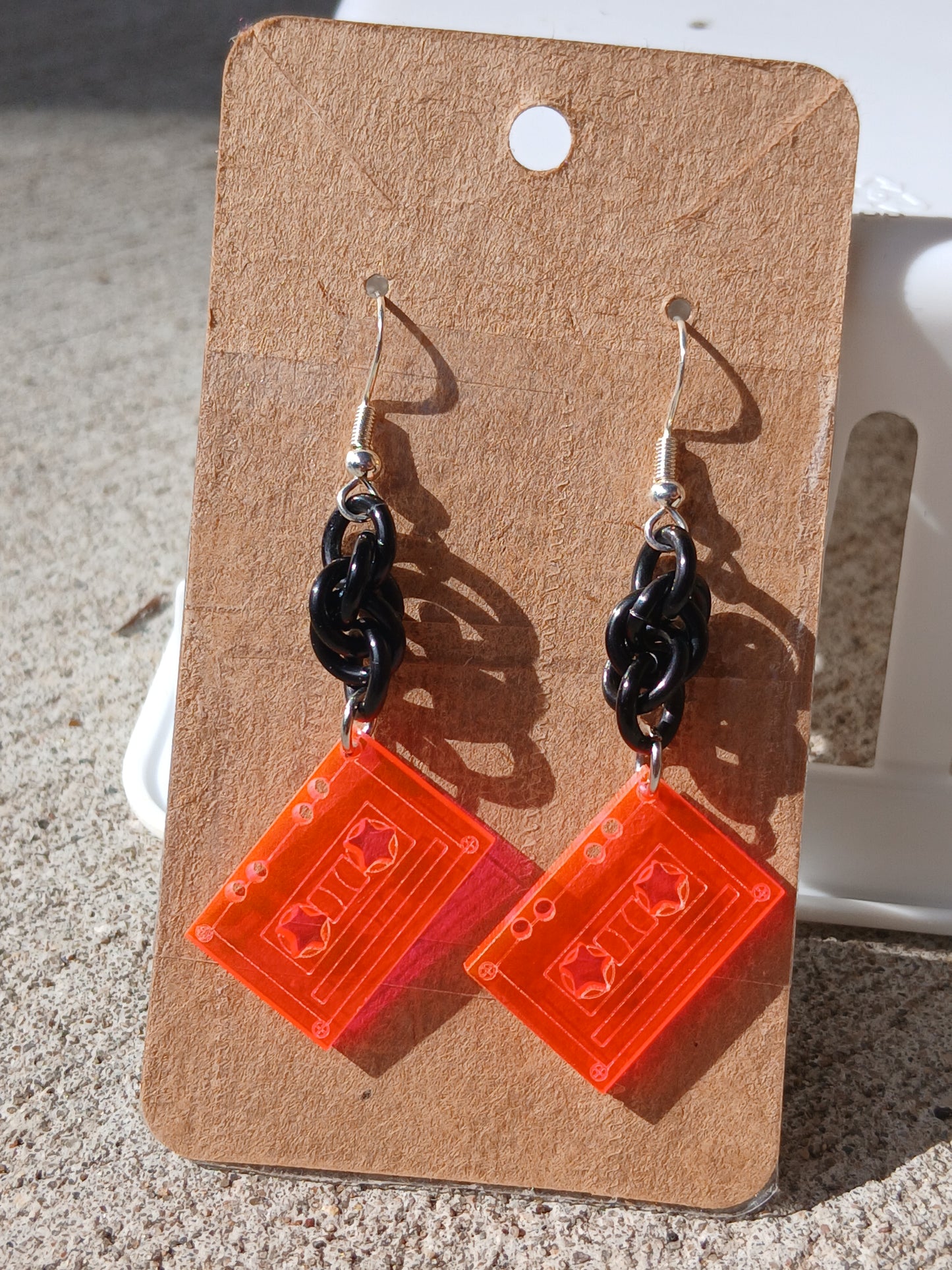 Retro Neon Cassette Tape Earrings