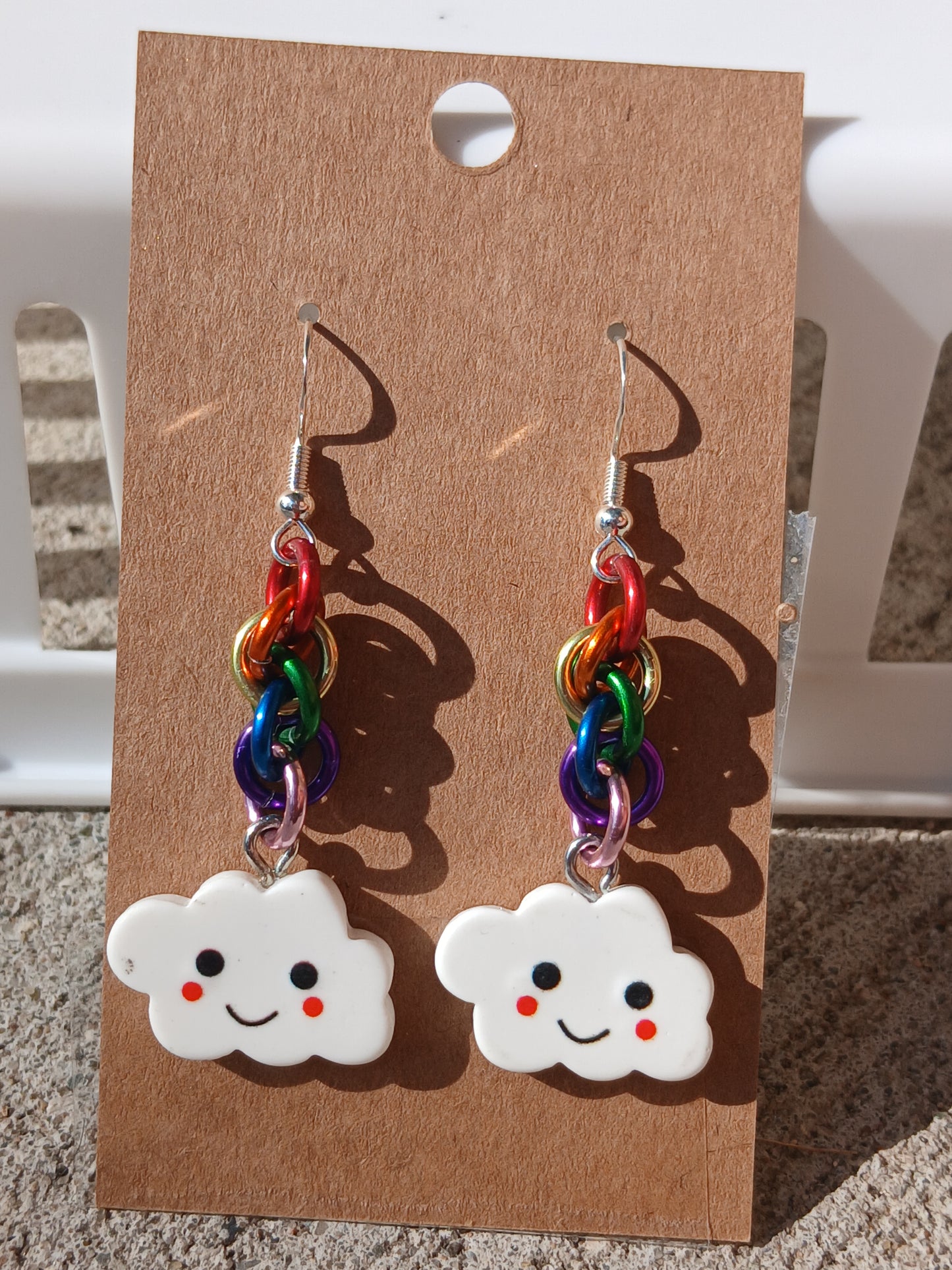 Kawaii Rainbow Cloud Earrings