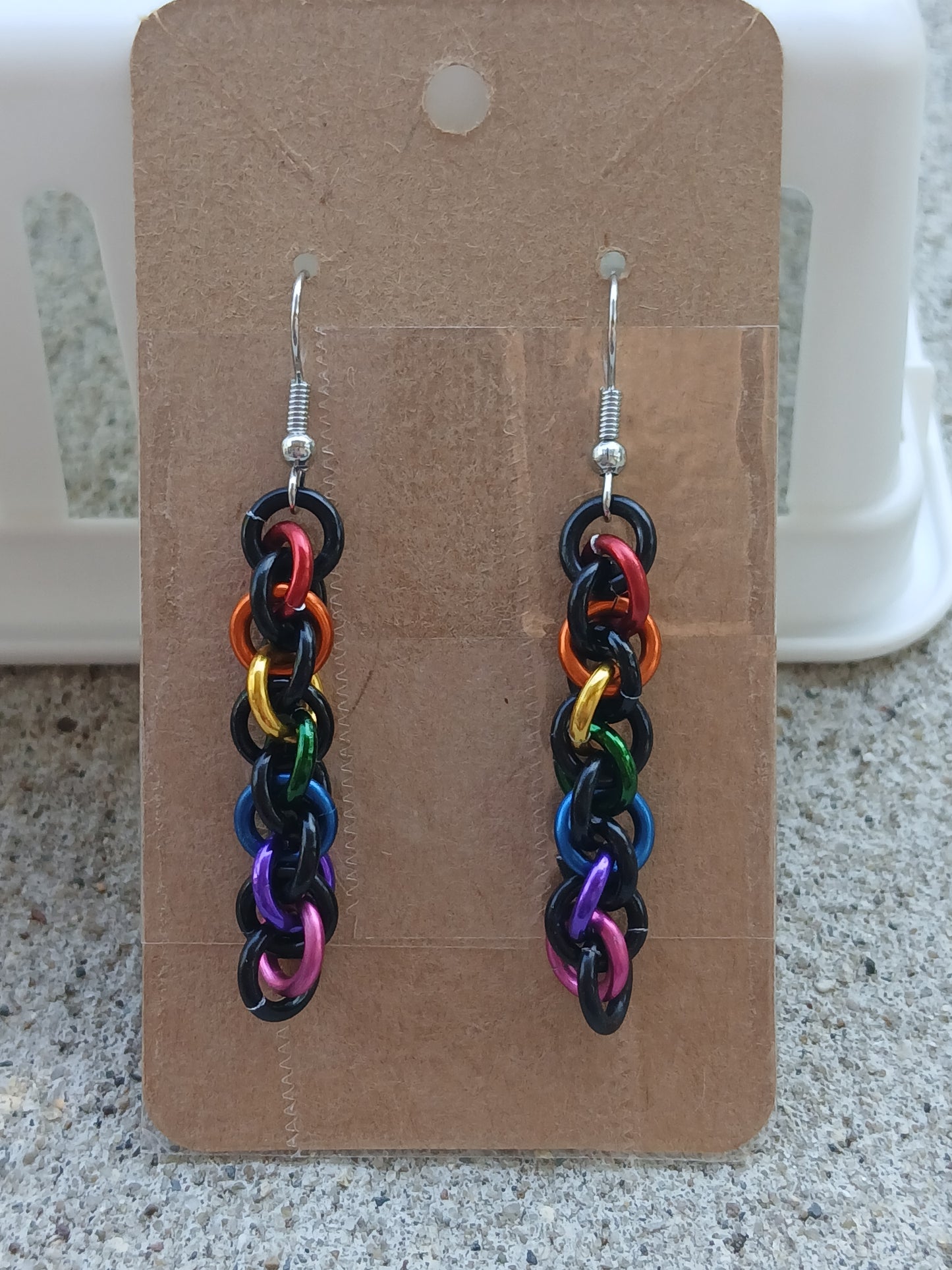 Black Rainbow Twist Earrings