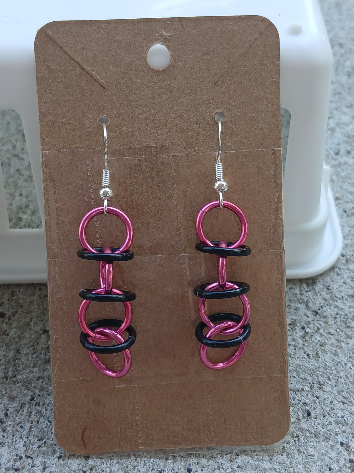 Red and Black Orbital Earrings