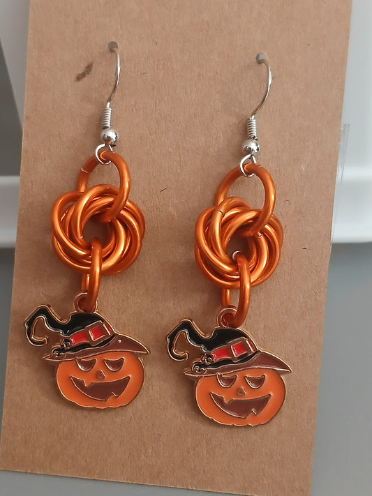 Witch Hat Pumpkin Earrings