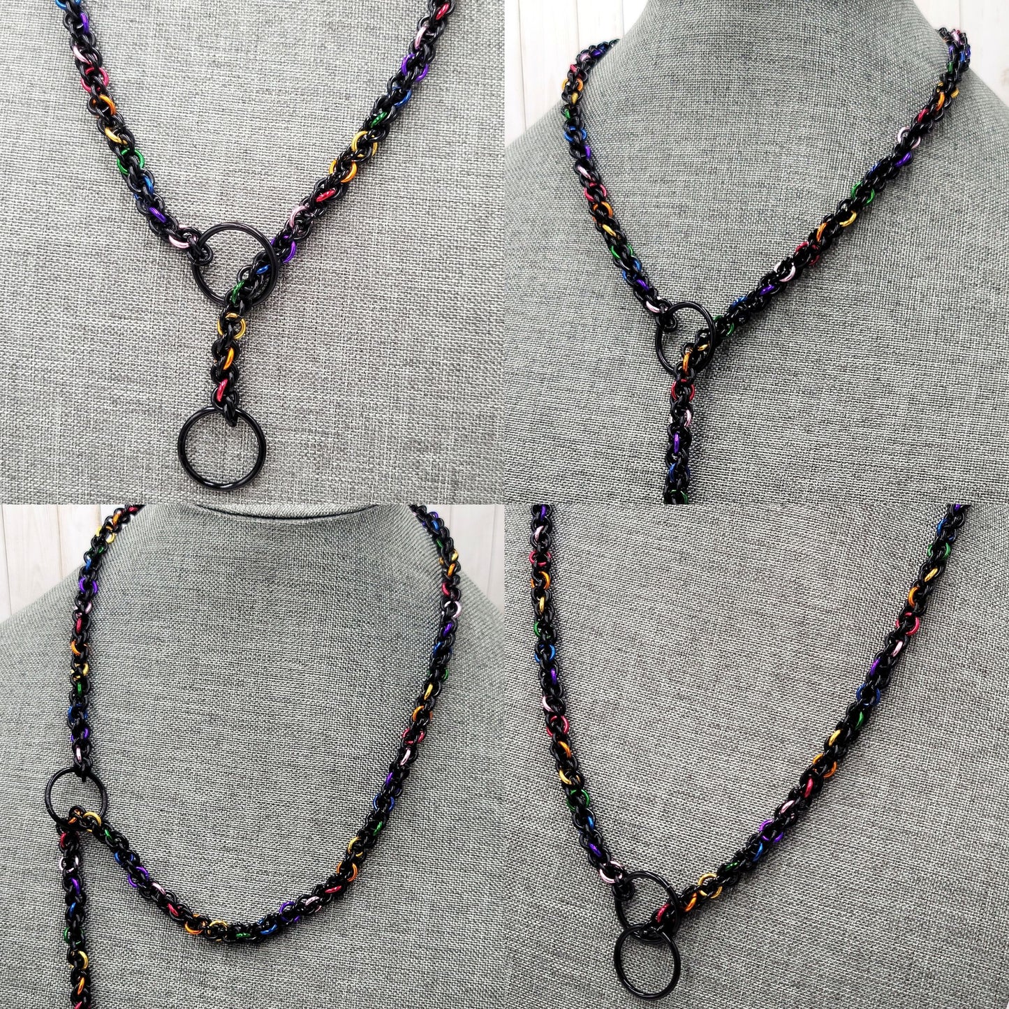 Black Rainbow Lariat "Choke" Chain