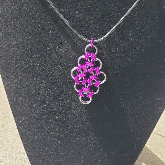 Gunmetal and Wine Diamond Pendant