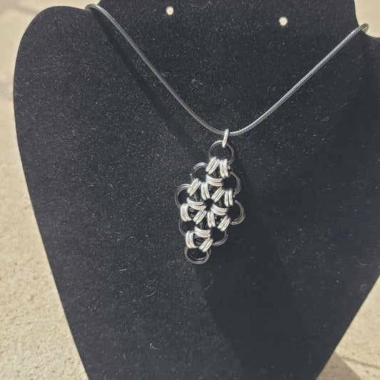 Black and Silver Diamond Pendant