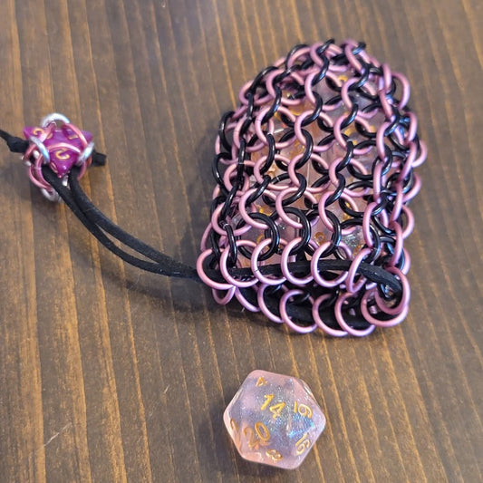 Matte Pink and Black Single Set Dicebag